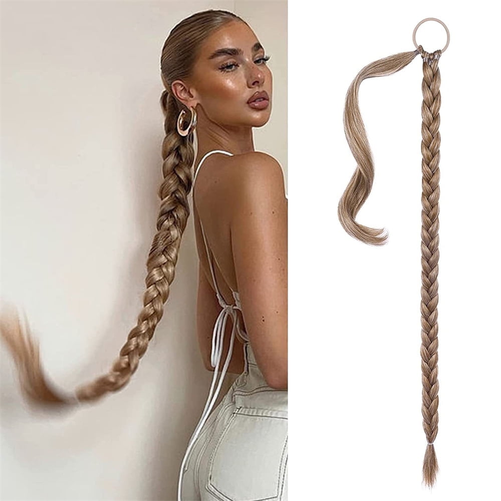 2 Pcs 33.8in Extension Braid Extensions piece with Elastic Band Extension Scrunchie with for Ladies Women - Image 6