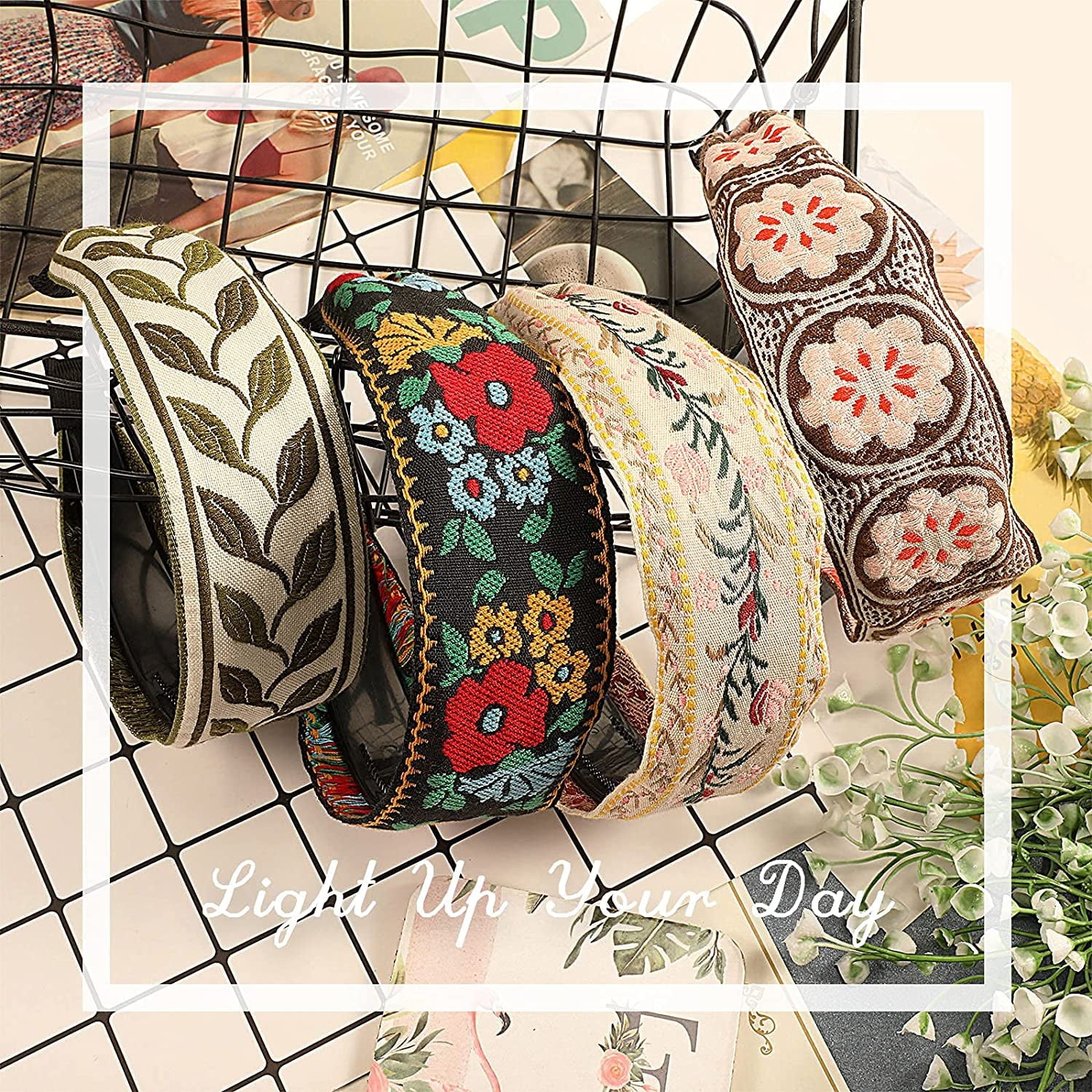 4 Headband for Women Embroidery Wide Hair Band Bohemia Floral Knotted Wide Headbands Vintage Ethnic Style Girls Acces... - Image 5
