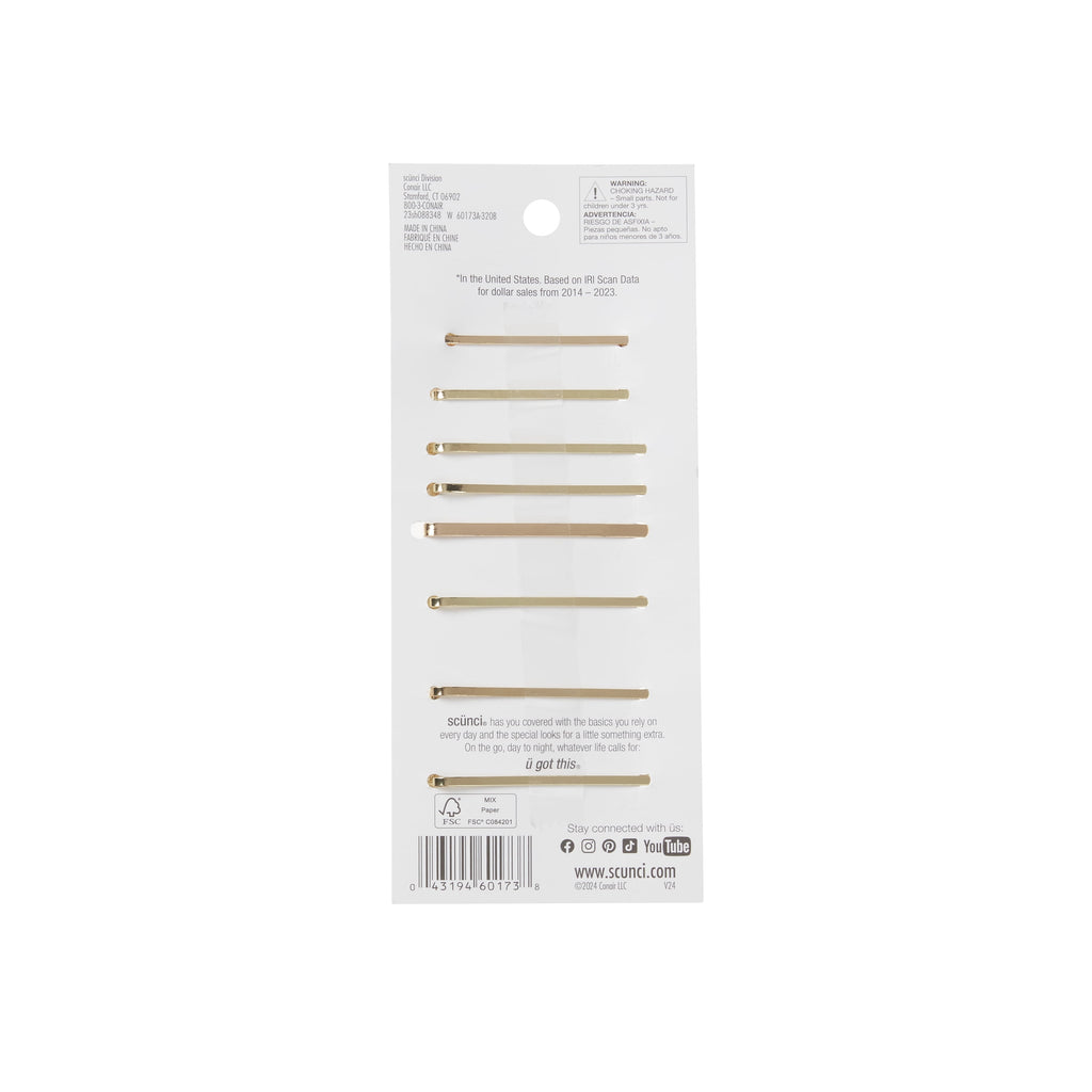 Scunci Mixed Pearl Bobby Pins, Gold, 8 Count - Image 5