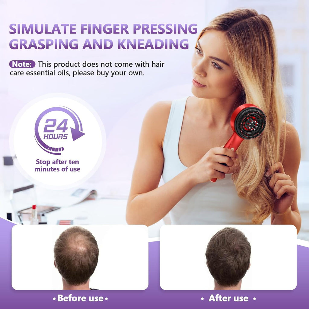3 in 1 Hair Oil Applicator, Electric Head Massager Scalp, Hair Brushes for Hair Scalp Massager with Adjustable Speed,... - Image 5