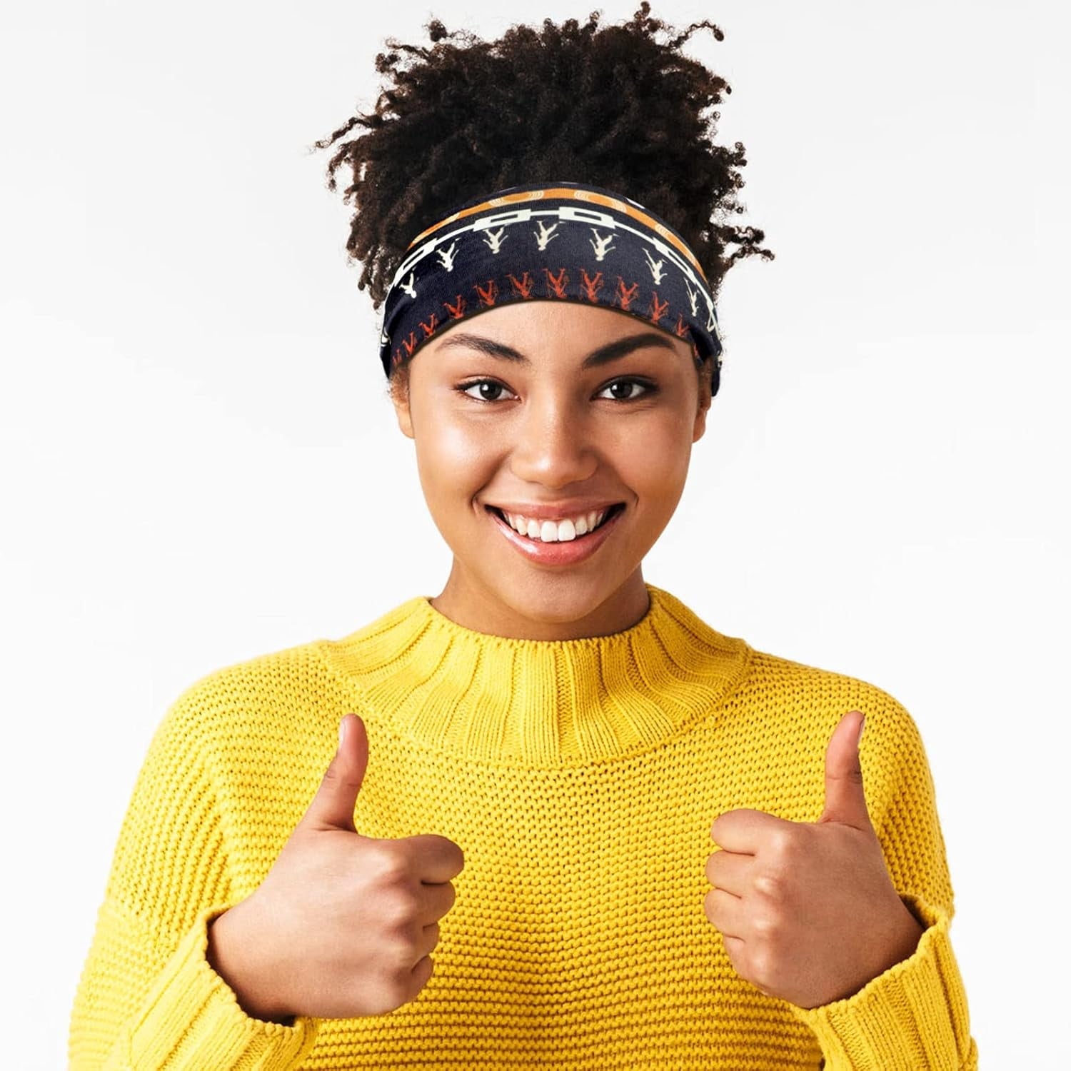 4 Pieces African Headbands Knotted Wide Non Slip Yoga Stretchy Turban Hair Scarfs Workout Printed Headwrap Hair Accessories for Women and Gi - Image 5
