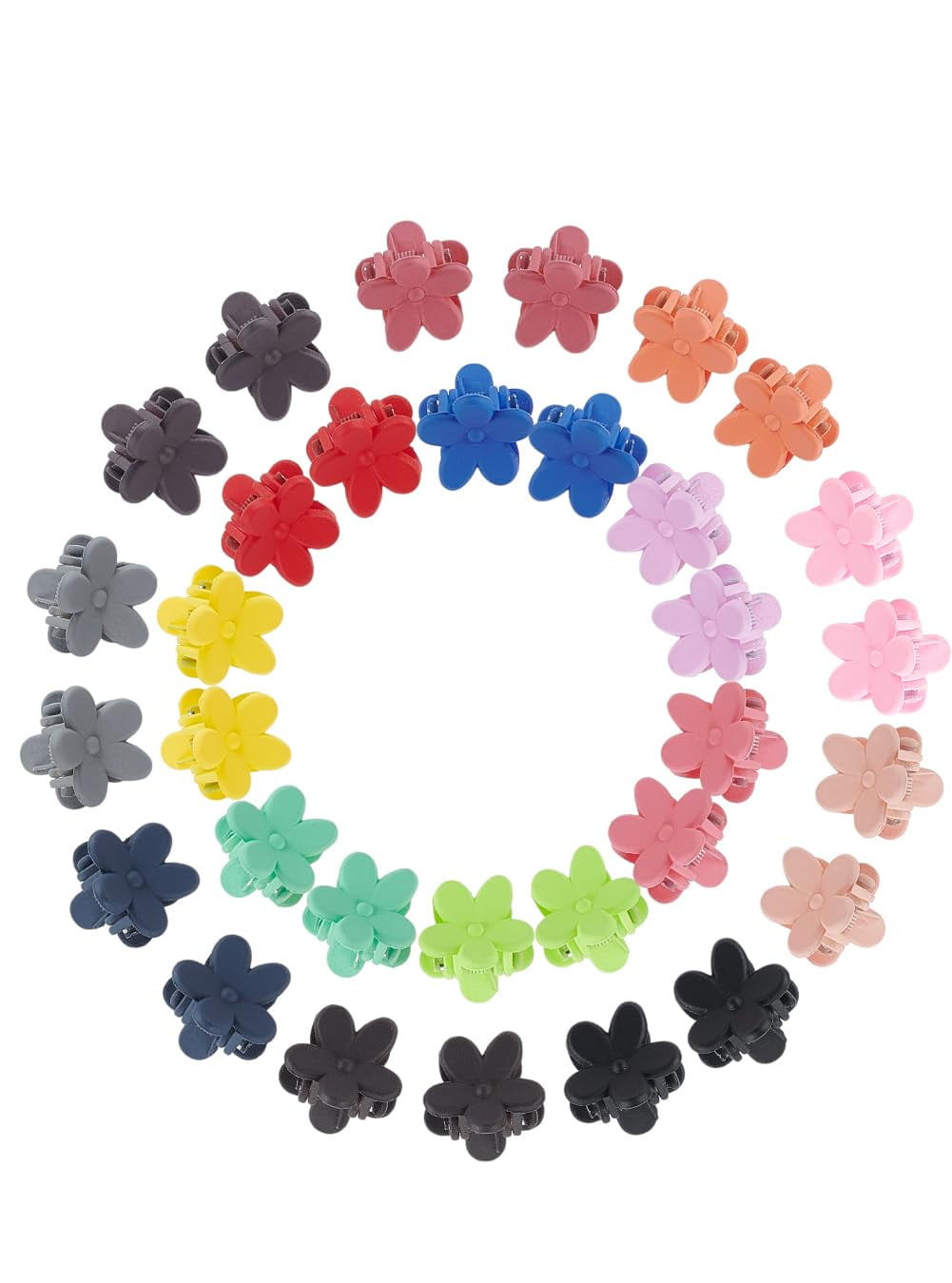 32Pcs 16 Claw Flower Hair Clips 13x13.5x15mm Tiny Strong Hold Claw Flower Hair Clips Colorful Mini Hair Claw Floral C...