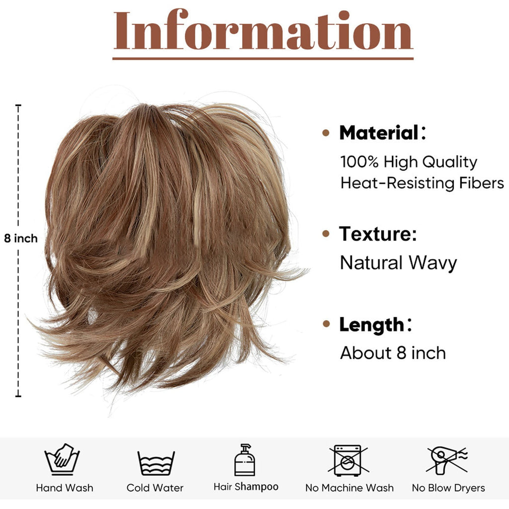 & Extensions Messy Bun Piece with Bendable Metal Wire for Women Straight Bun and Ponytail Extension Human Clip-in Acc... - Image 2