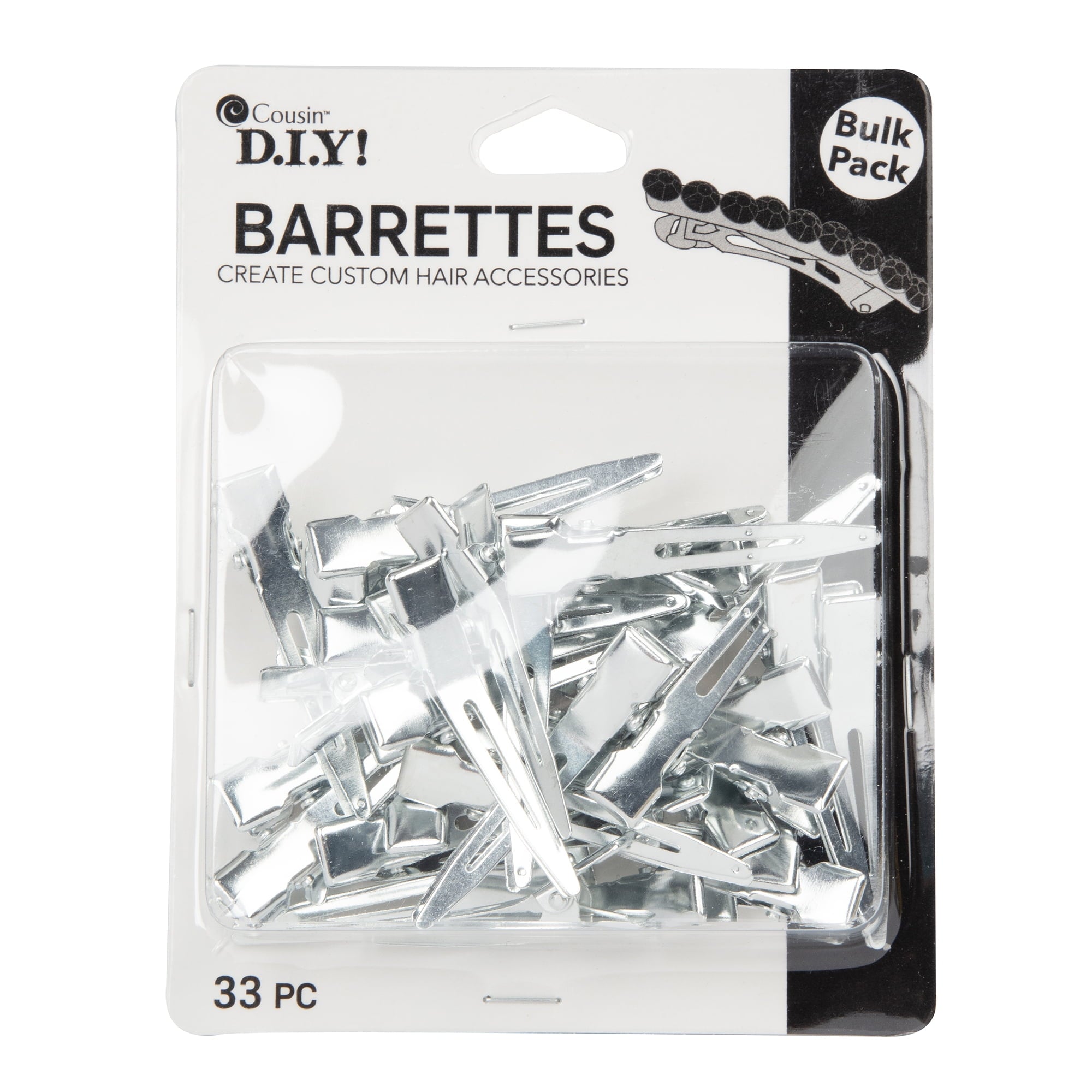 Cousin DIY 1.75 in Single Prong Metal Hair Clip, Bulk Pack of 33, Silver, Small, Adult - Image 3