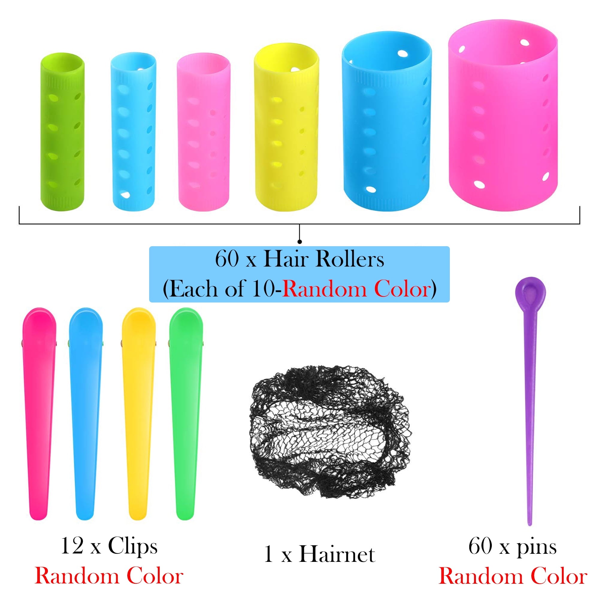 60pcs/set Rollers Curly Tools With Pin Net Clips Non Slip Clips Styling Accessories For Women And Girls - Image 3