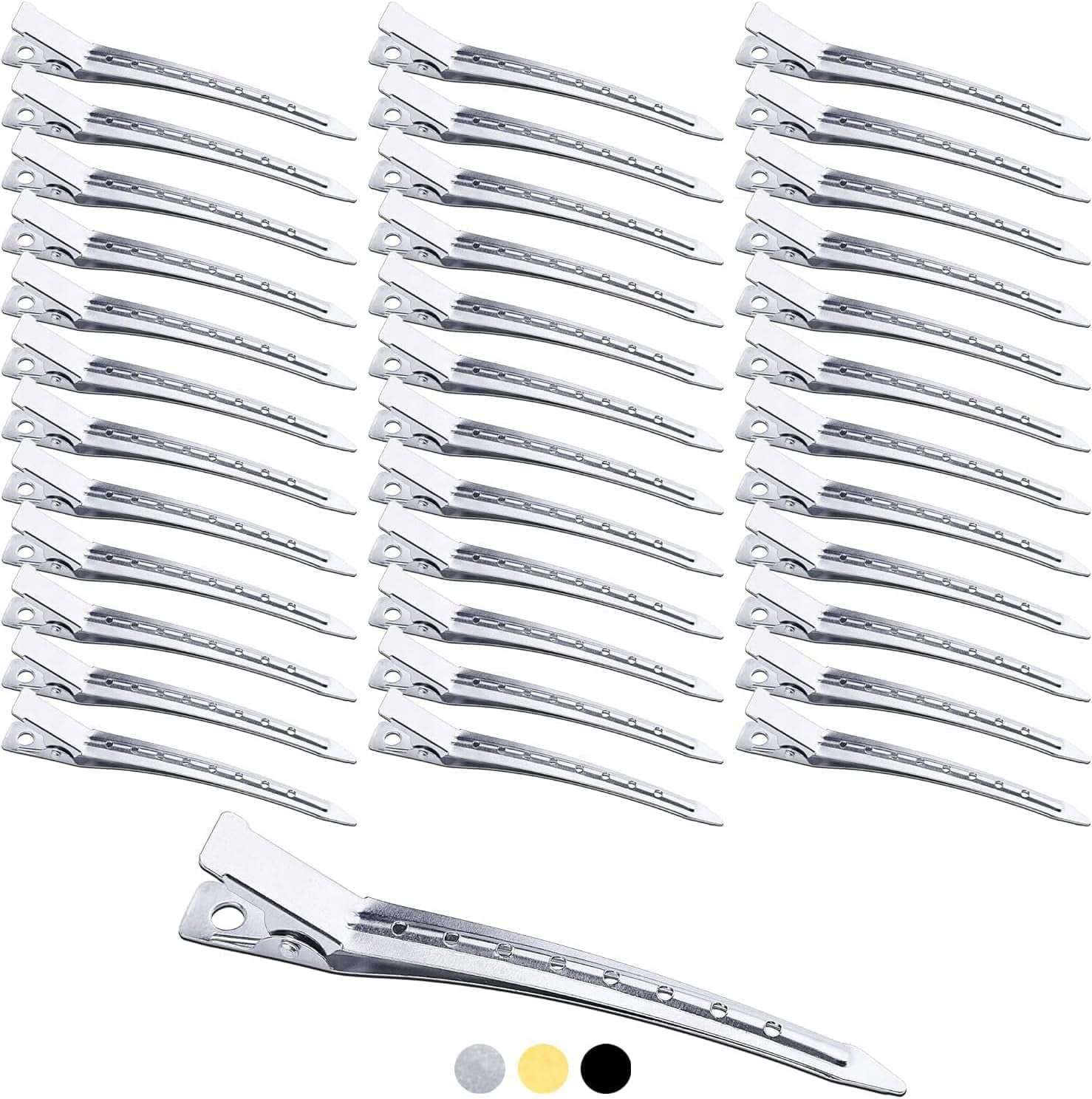 36pcs For Styling 3.5 Inch Silver Sectioning Metal Pin Curl Long Roller Duckbill dressing Alligator Curl For Women Gi...