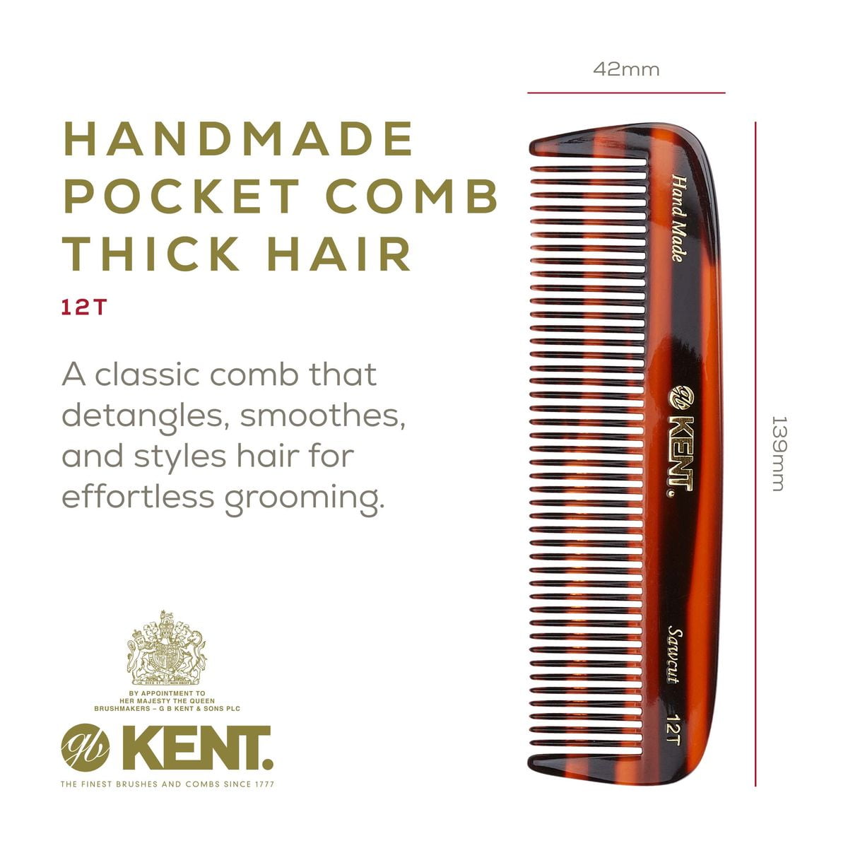 All Coarse Hair Detangling Comb Wide Teeth Pocket Comb for Thick Curly Wavy Hair. Hair Detangler Comb for Grooming St... - Image 3