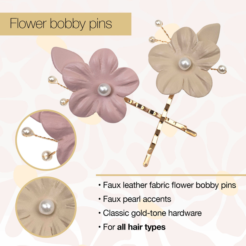 Scunci x Kelsey Anderson Flower Bobby Pins, Multicolor, 2 count - Image 4