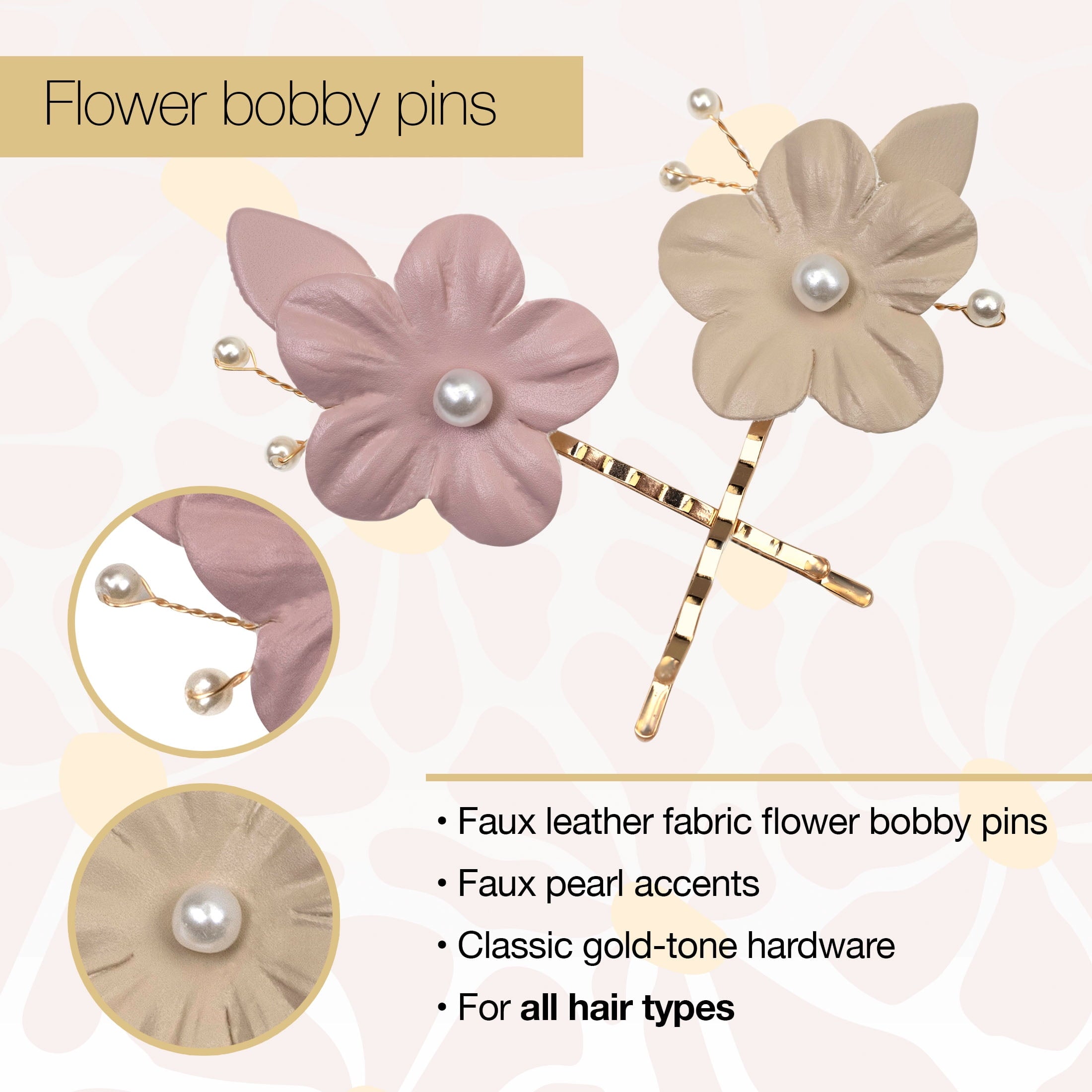 Scunci x Kelsey Anderson Flower Bobby Pins, Multicolor, 2 count - Image 4