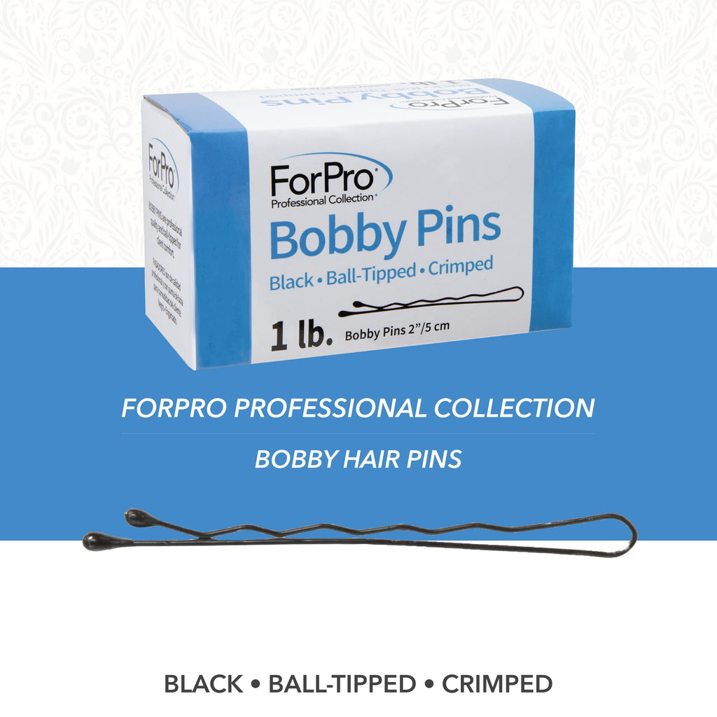 Professional Collection Bobby Pins, Black, Ball-Tipped, Crimped, Non-Slip, Non-Damaging, 2 L, 1 Lb.,446207 - Image 3