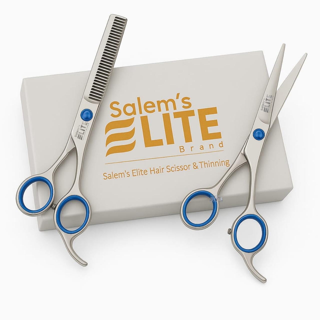 Salems Elite Professional Hair Cutting Scissors and Thinning Shears Set  6.5 Stainless Steel Barber Haircut Kit for Men, Women, and Kids  Sh - Image 3