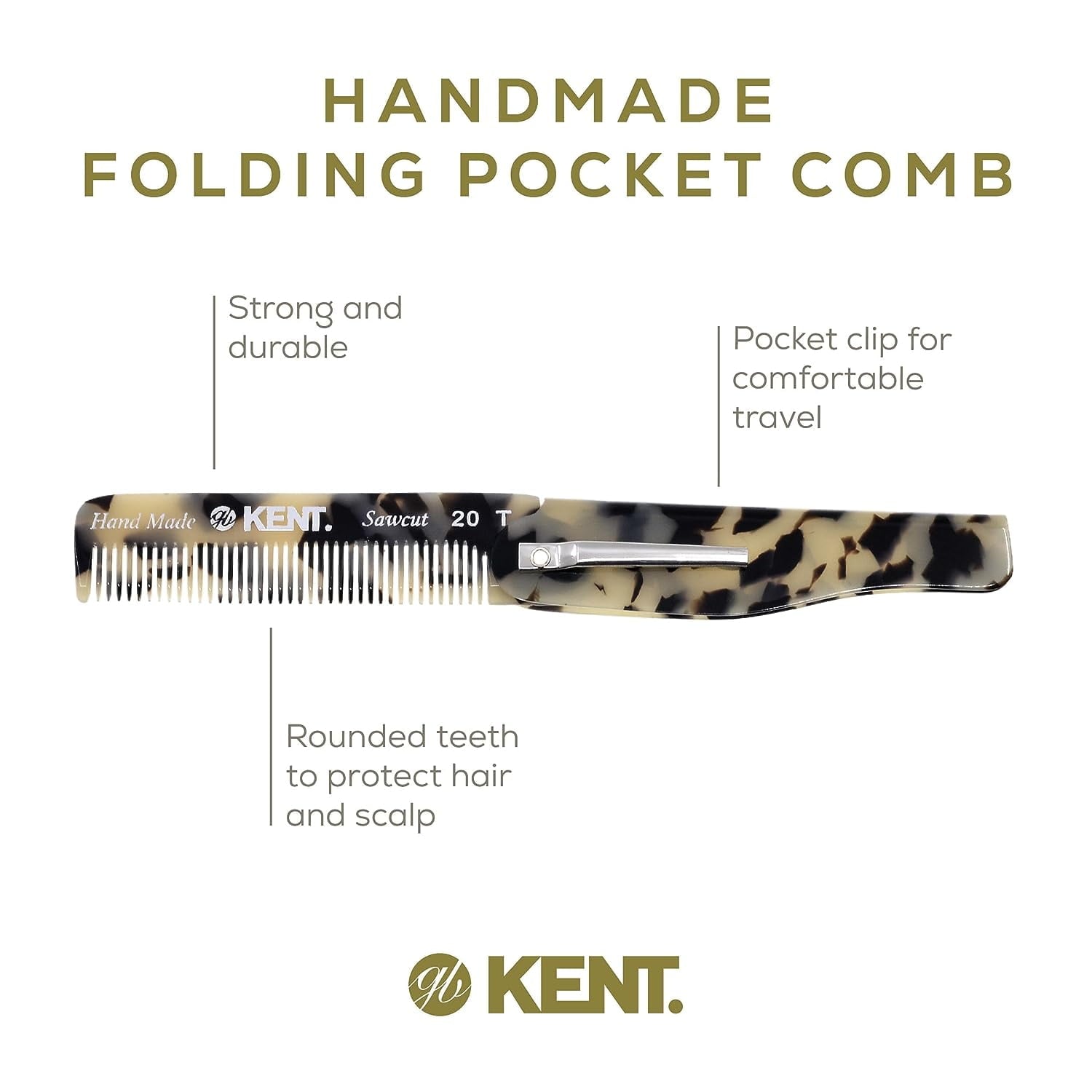 Folding Pocket Comb for Men, Fine Tooth Hair Comb Straightener for Everyday Grooming Styling Hair, Beard or Mustache,... - Image 5