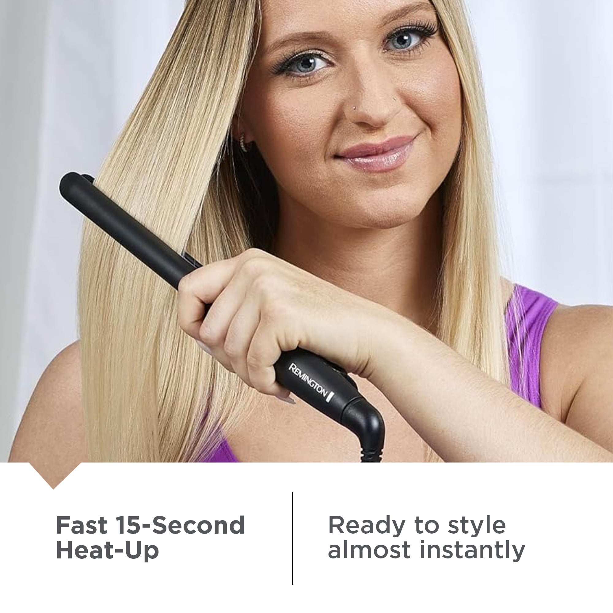 & Style Extra Slim 0.5" Straightener with Ceramic Titanium Plates and Anti-Static Technology, Black - Image 6