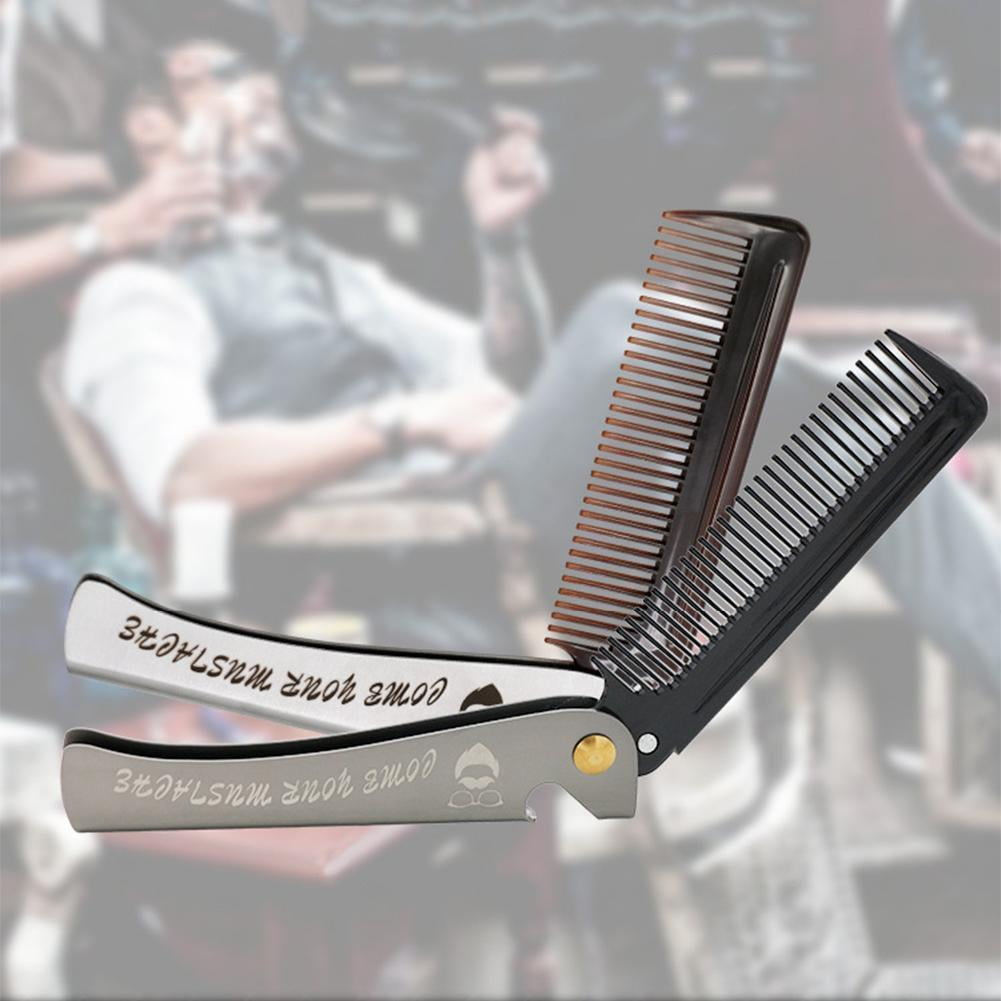 Steel Beard and Mustache Comb Folding Fine Comb New Pocket .Prof - Image 3