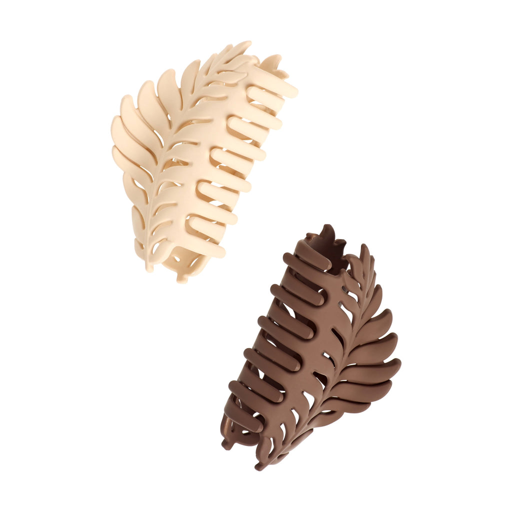 Clips, SlideProof Grip, Comfortable Hold, White & Brown, 2ct, For All Hair Types - Image 4