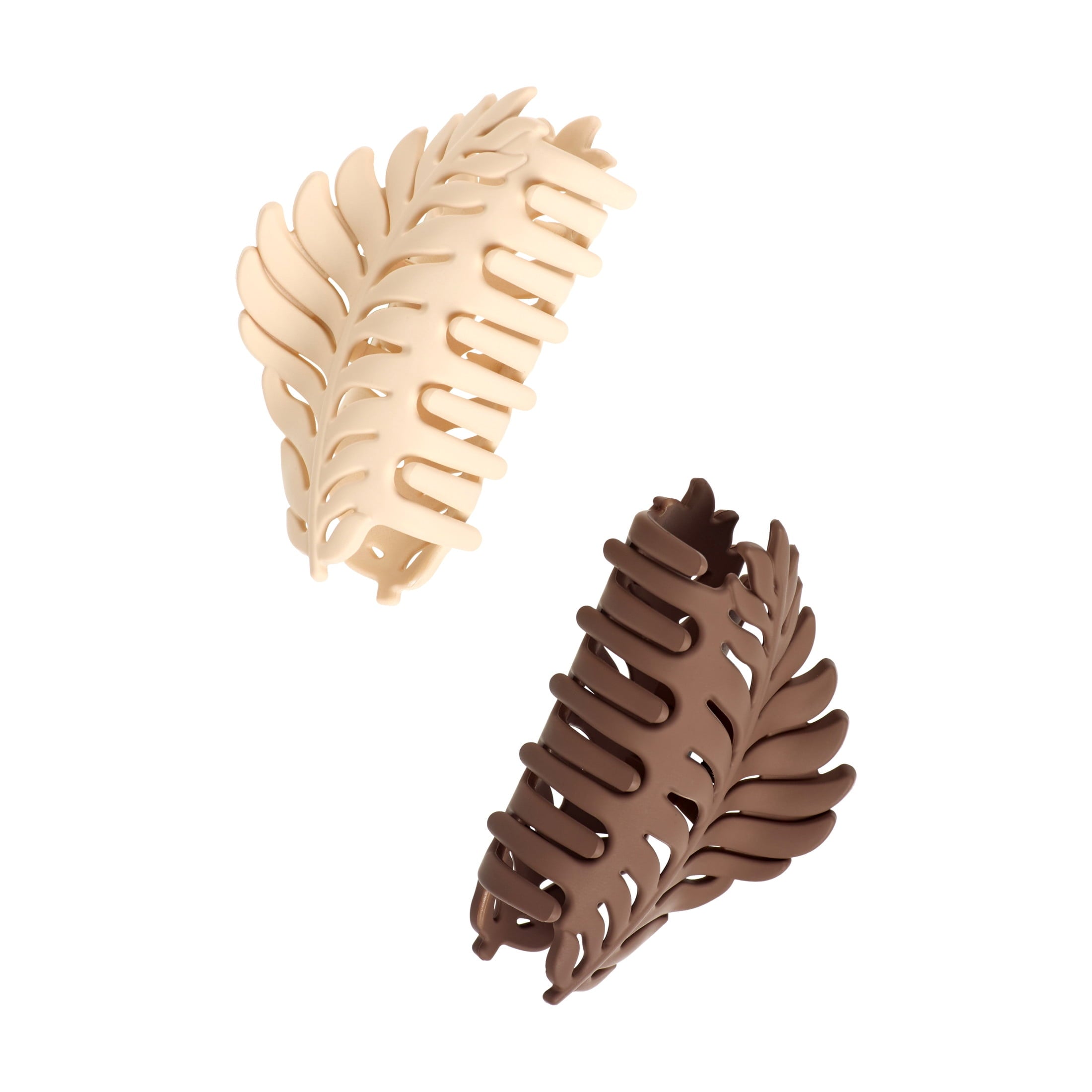 Clips, SlideProof Grip, Comfortable Hold, White & Brown, 2ct, For All Hair Types - Image 4