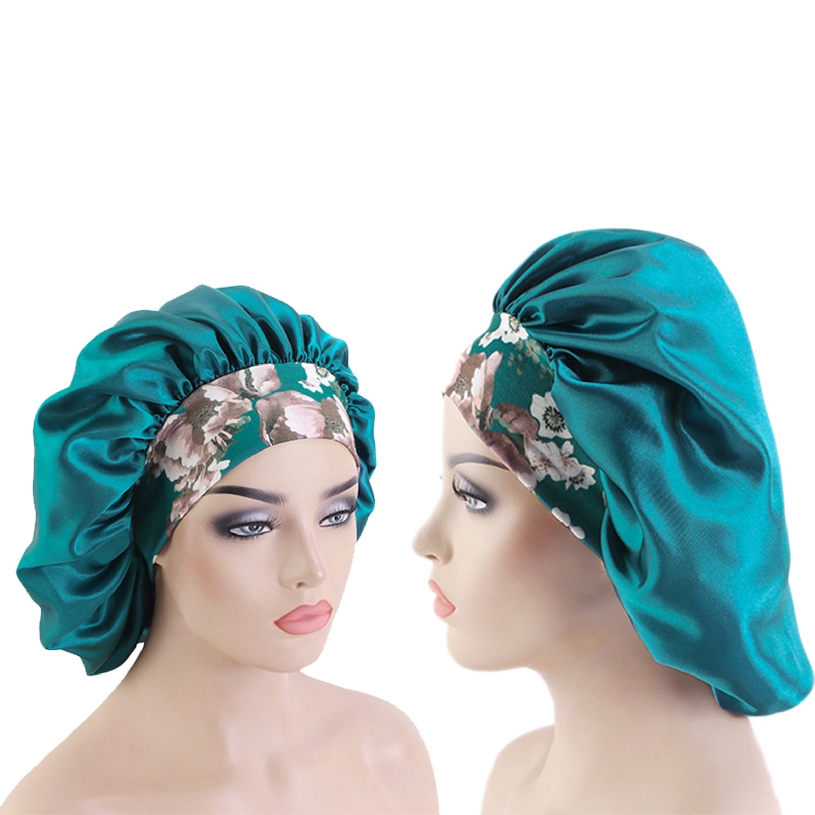 3 Pcs Satin Hair Bet For Sleeping, Sleeping Bet With Printed Wide Headbands Red Black Blue Satin Caps For Women Large... - Image 5