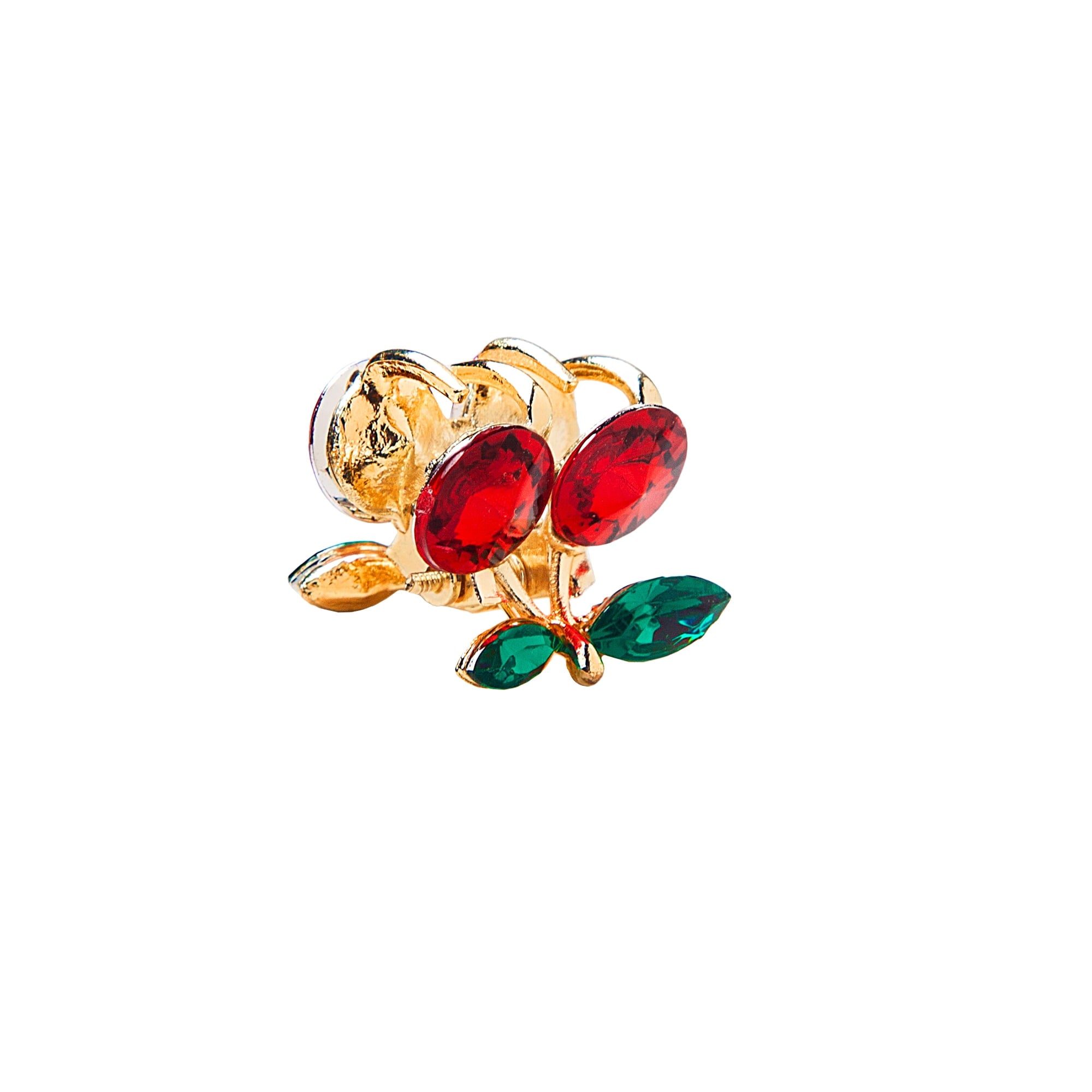 Enchante Small Rhinestone Cherry Claw Hair Clips 4-Pack - Image 3
