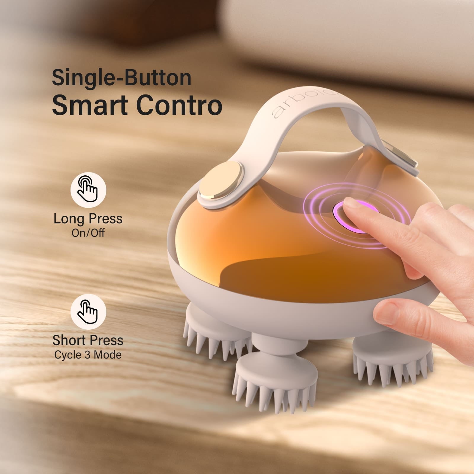Electric Scalp Massager for hair growth, Waterproof Head with 8 Removable Claws, Gold - Image 5
