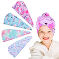 4 Pack Microfiber Hair Drying Towel, Super Absorbent Hair Towel Wrap for Kids Girls Women, Fast Drying Hair Turbans f...