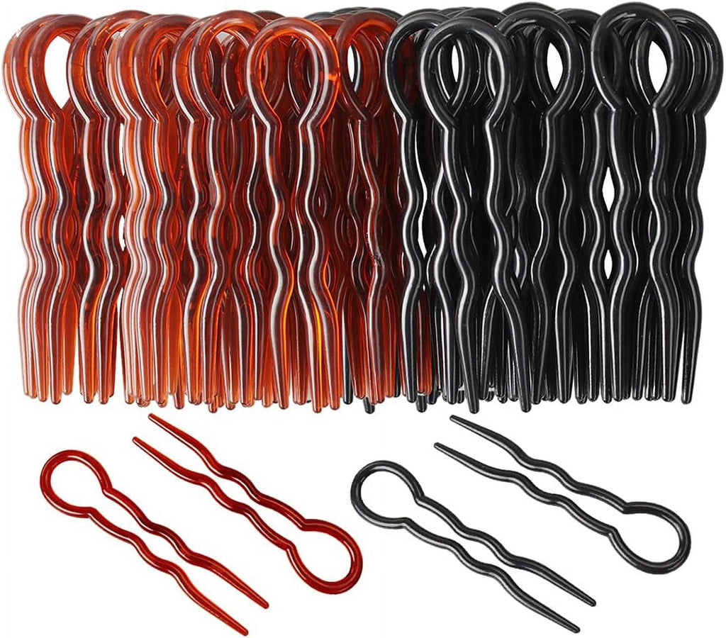 40 Pieces U Shaped Hair Pins, Plastic Large Hair Pins for Buns, Secure Hold Bobby Pins Hair Grips, Fast Spiral Hair Braid Twist Styling Hair