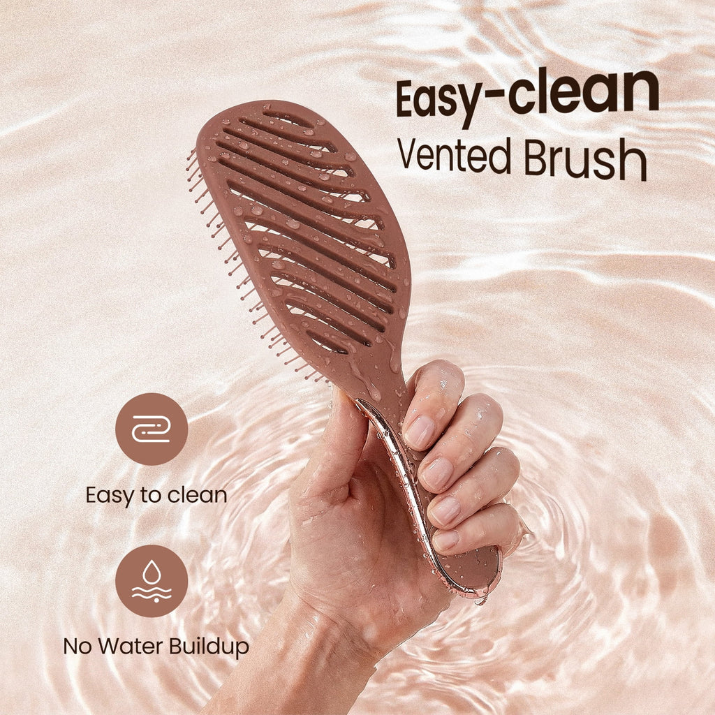 AIMIKE Wet & Dry Detangler Brush, Soft Bristle Hair Brush for Gentle Tangle Removal, Women & Kids - Image 4