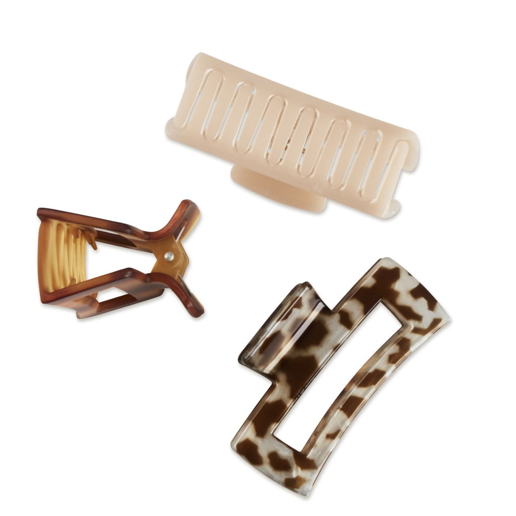Rectangular Claw Clip, Multicolor, 3 Count - Image 3
