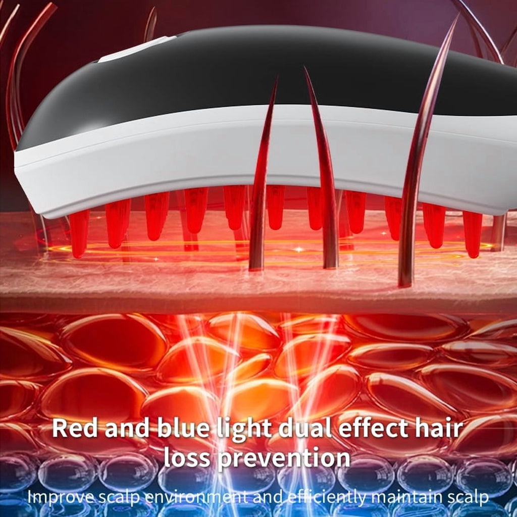 Electric Scalp Massager,Scalp Massage Comb,Scalp Massager Hair Growth With Red & Blue Light/ Vibration / Hydrating De... - Image 2