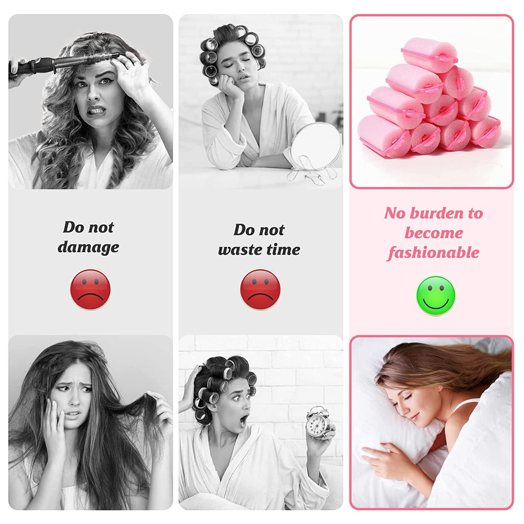 6pcs Rollers, Foam Roller Sleeping Curlers Flexible Styling Curlers Curlers for dressing Styling (4.0cm-Pink) - Image 6