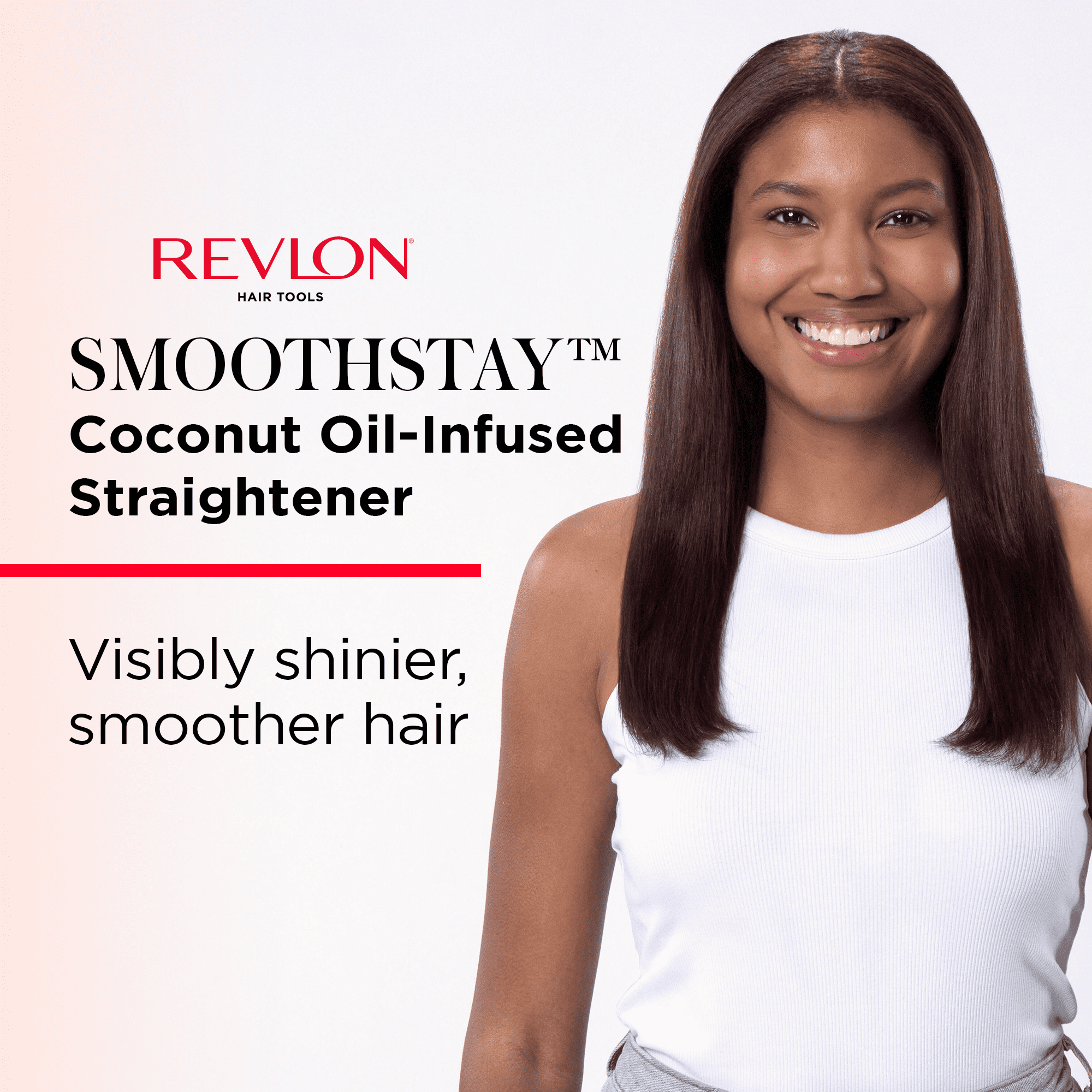 1" Coconut Oil-Infused Ceramic Flat Iron, Black - Image 2