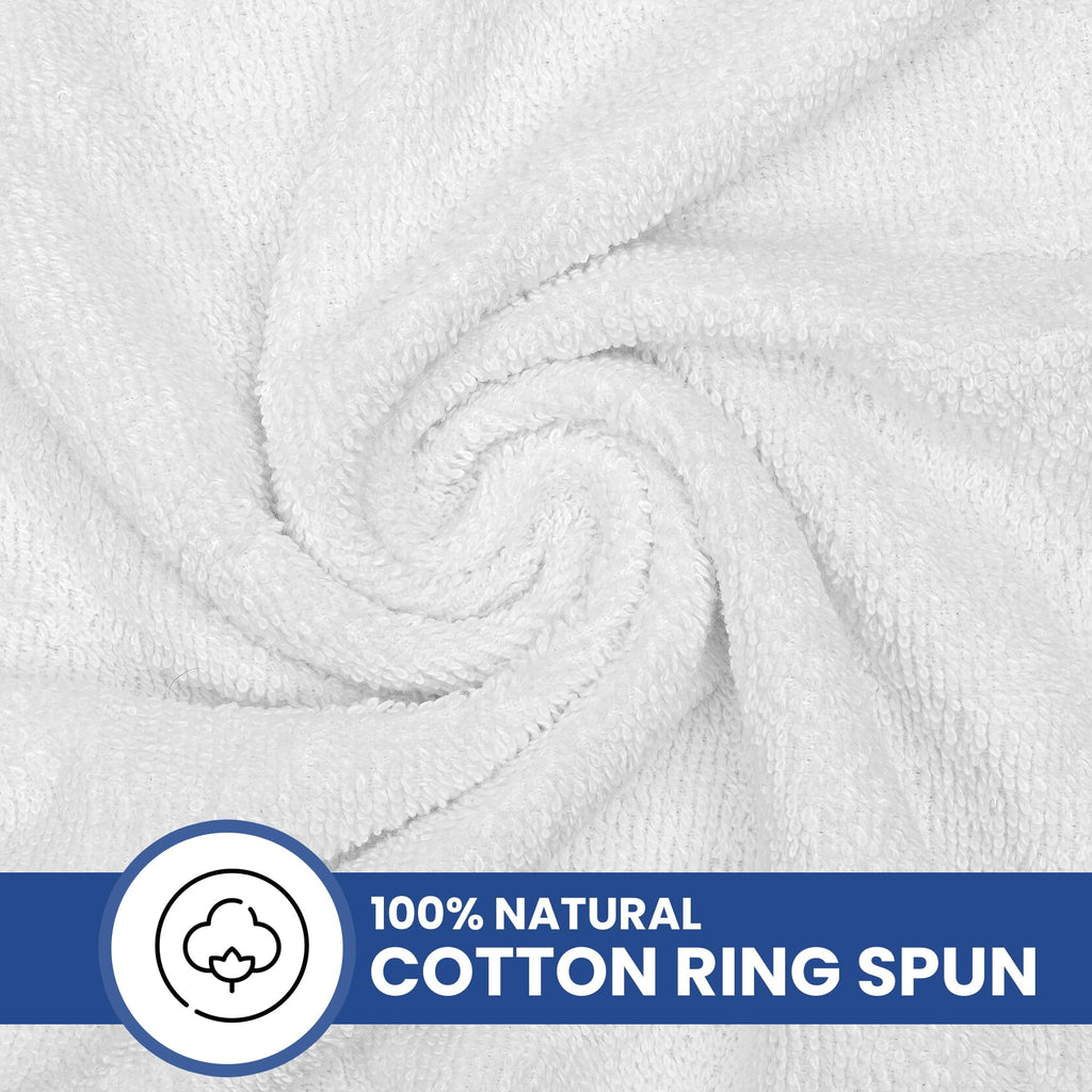 22x44 in, 100% Cotton Zero Twist Luxury Small Bath Towels (White) 6 Pack - Image 3