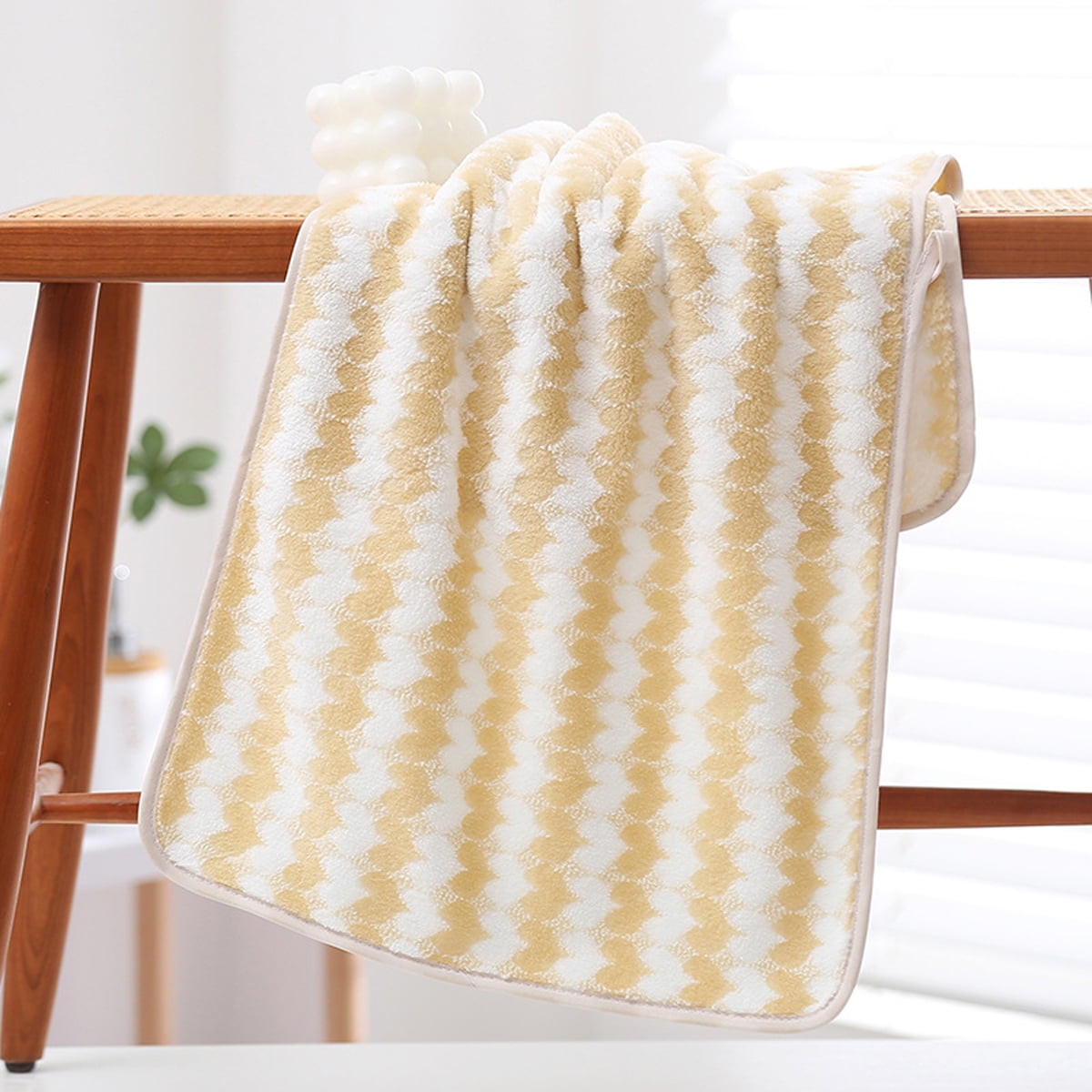 Hair Towel Wrap Quick Dry 100% Cotton Super Absorbent Turban Head Wrap for Women with Button, Non Microfiber Anti Frizz Hair Products, Hair - Image 2