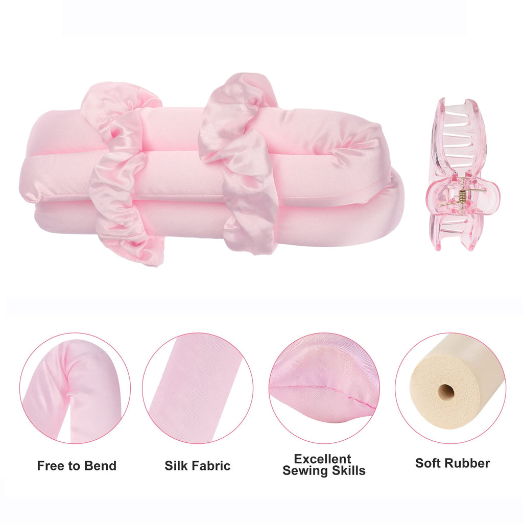 EEEkit Hair Rod, No Hot Hair Roller, Foam Curl Ribbon with Hair Claw Clip and Scrunchies - Image 6