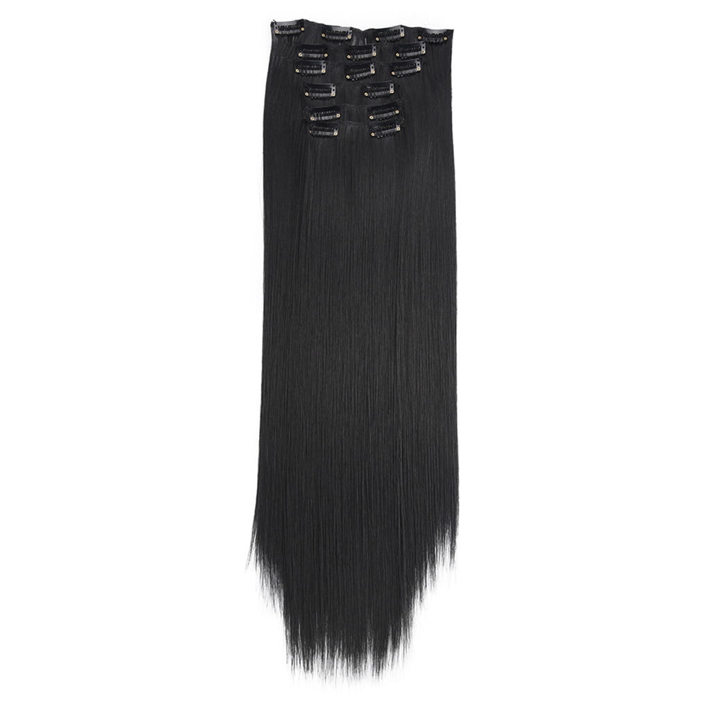 Clip-in Extensions for Length and Volume, Full Straight Wig with Secure Clips, High Temperature Resistant, 50cm Lengt... - Image 2