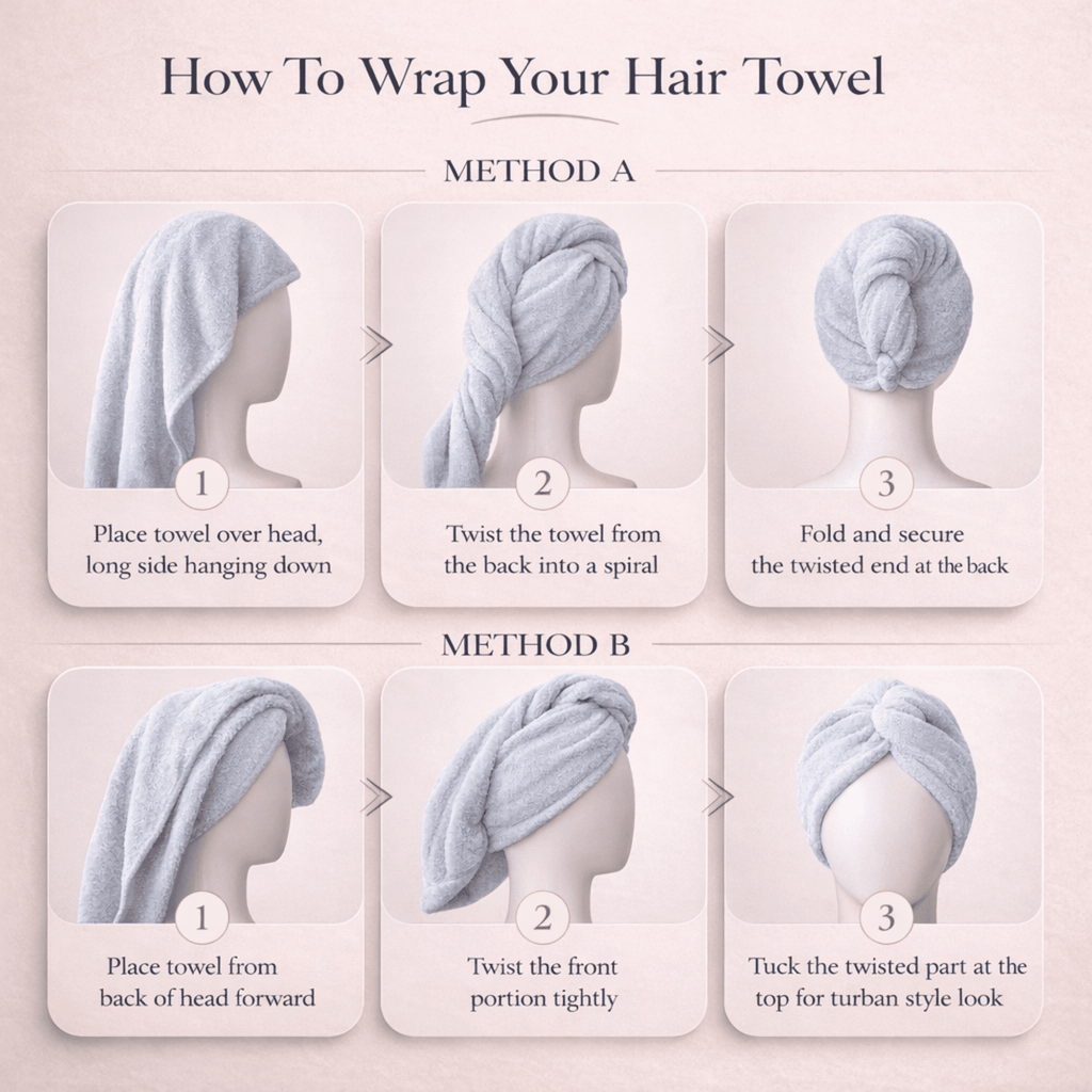 3-Pack Microfiber Hair Turban Towels Women Quick Dry Twist Anti-Frizz Curly Long Hair by Towel Oasis - Image 3