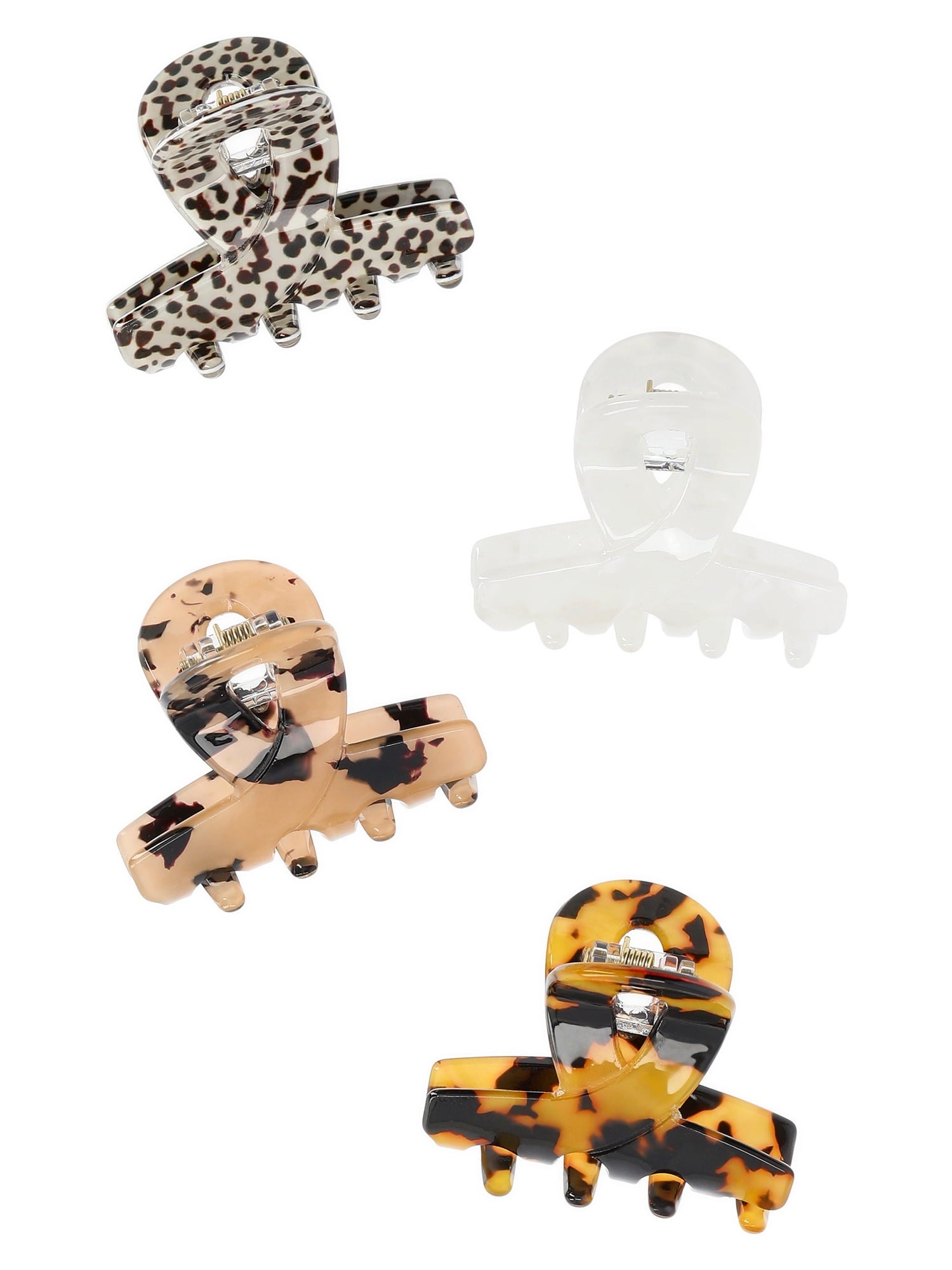 Women's Mini Hair Claw Clips, 4-Pack
