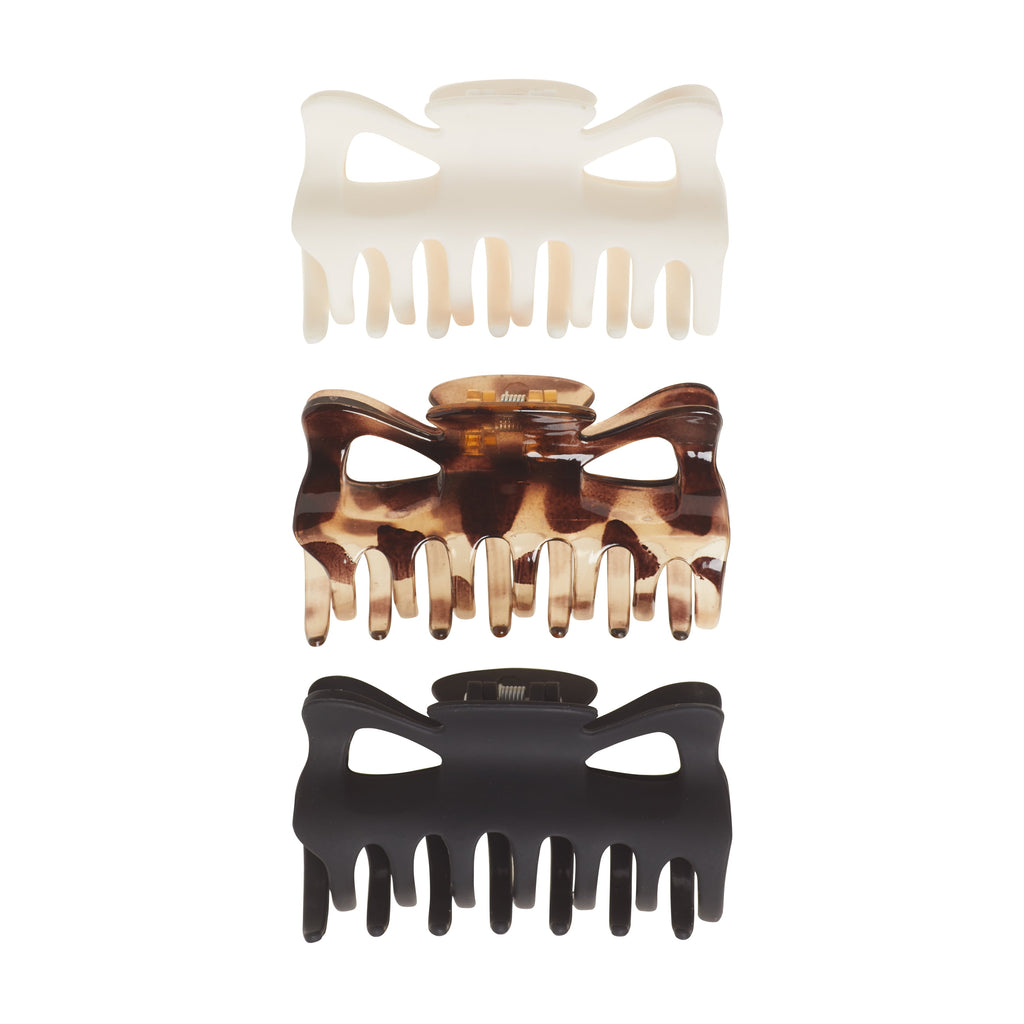 Goody Classic Large Claw Clips 3 Ct Neutral Colors - Image 2