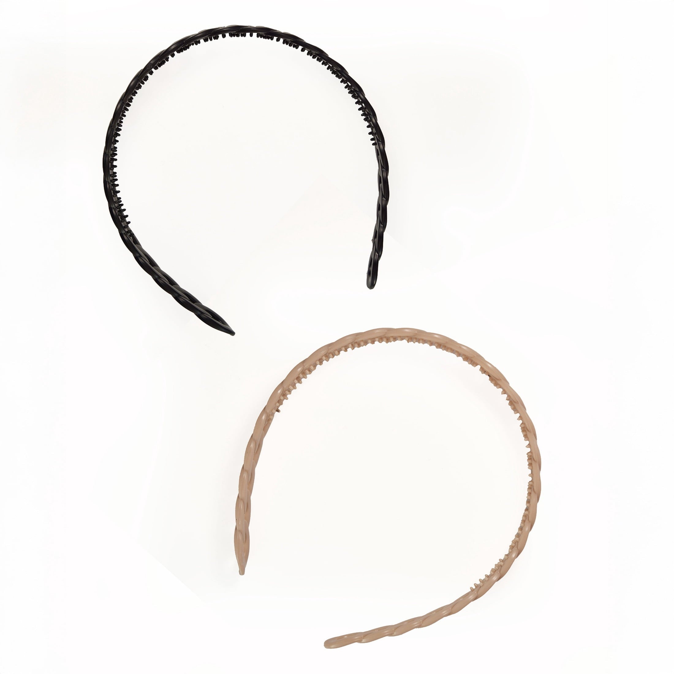 Goody ComfortFlex Flexible Headbands, Black & Beige, All Day Comfort, No-Slip Grip, 2 Pack - Image 2