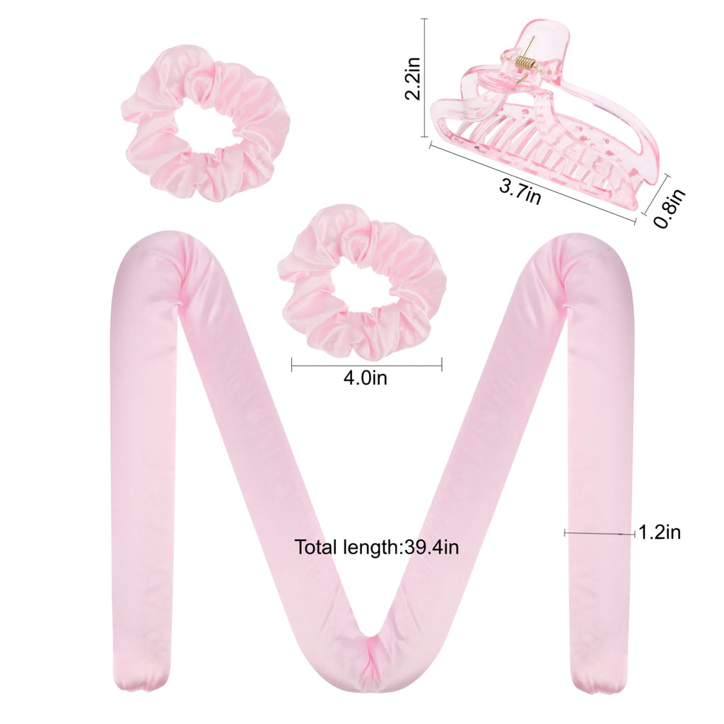 EEEkit Hair Rod, No Hot Hair Roller, Foam Curl Ribbon with Hair Claw Clip and Scrunchies - Image 4