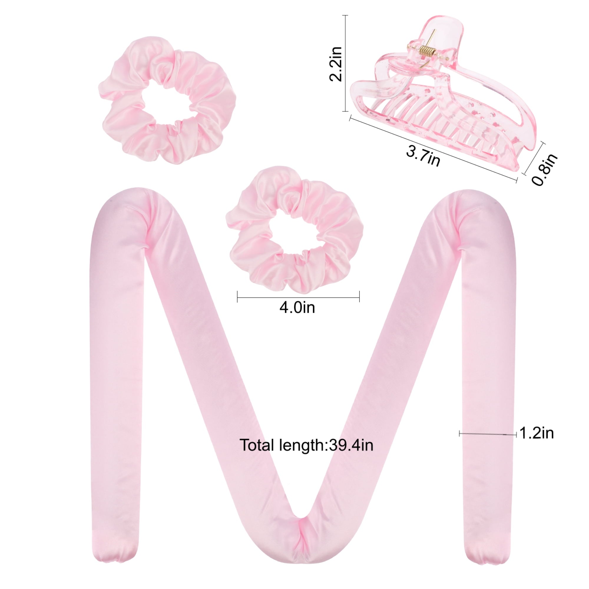 EEEkit Hair Rod, No Hot Hair Roller, Foam Curl Ribbon with Hair Claw Clip and Scrunchies - Image 4