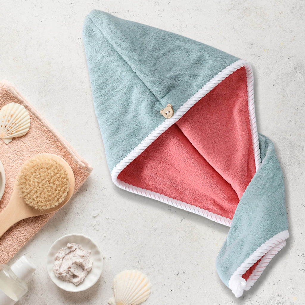 Wrap for Women, Quick Dry Turban with Button, Absorbent Bath Cap for Curly Long , Anti Frizz Drying for Shower, Soft ... - Image 6