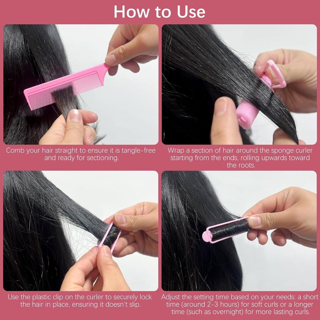 28 Pcs Foam Sponge Hair Rollers,Foam Rollers Hair,Soft Sleeping Curlers,Flexible Sponge Curler for Women Girls,Hairdr... - Image 4