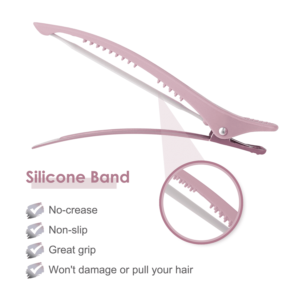12pcs Professional Hair Clips, No Crease Duck Billed Hair Clips for Cutting, Styling, Women, Morandi - Image 5