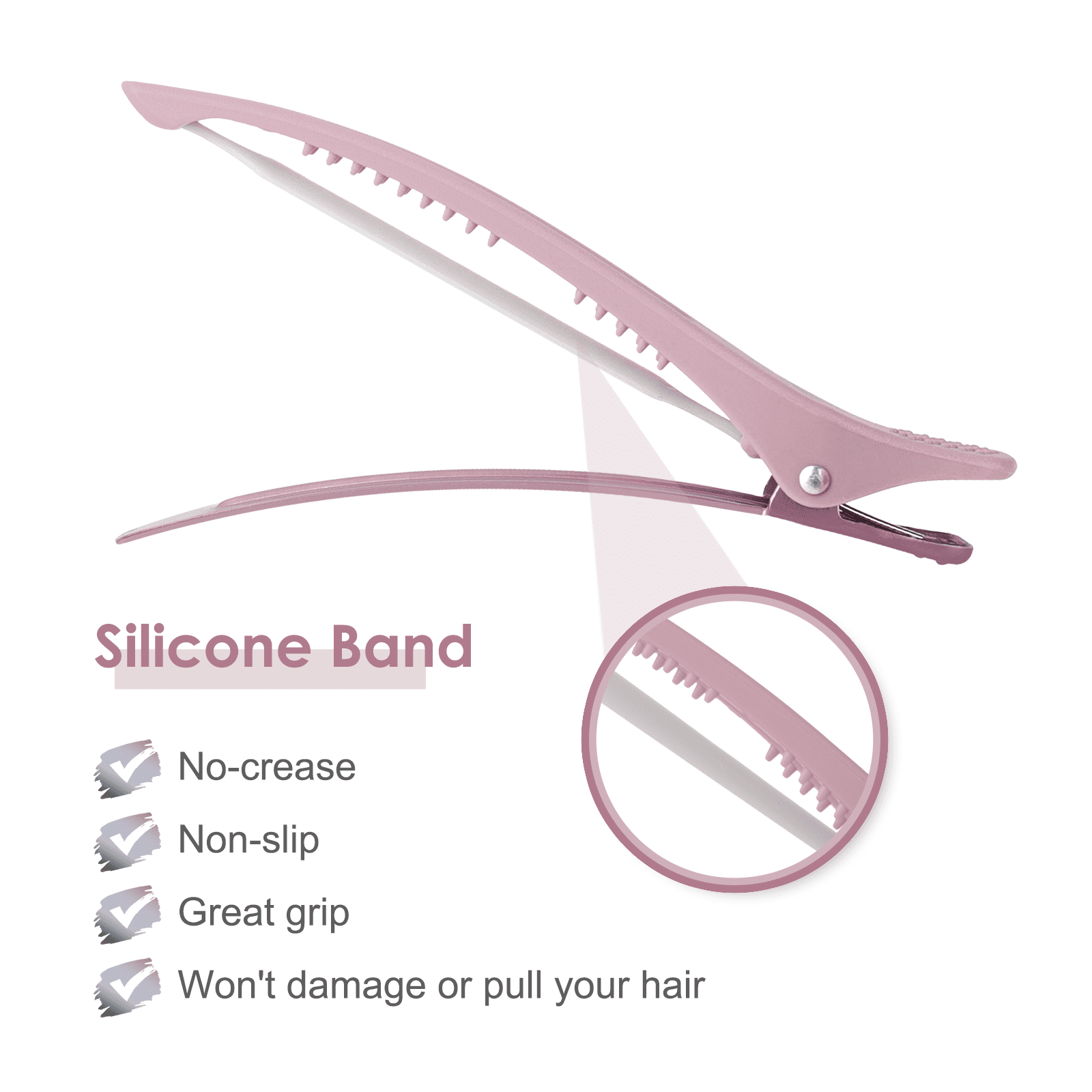 12pcs Professional Hair Clips, No Crease Duck Billed Hair Clips for Cutting, Styling, Women, Morandi - Image 5
