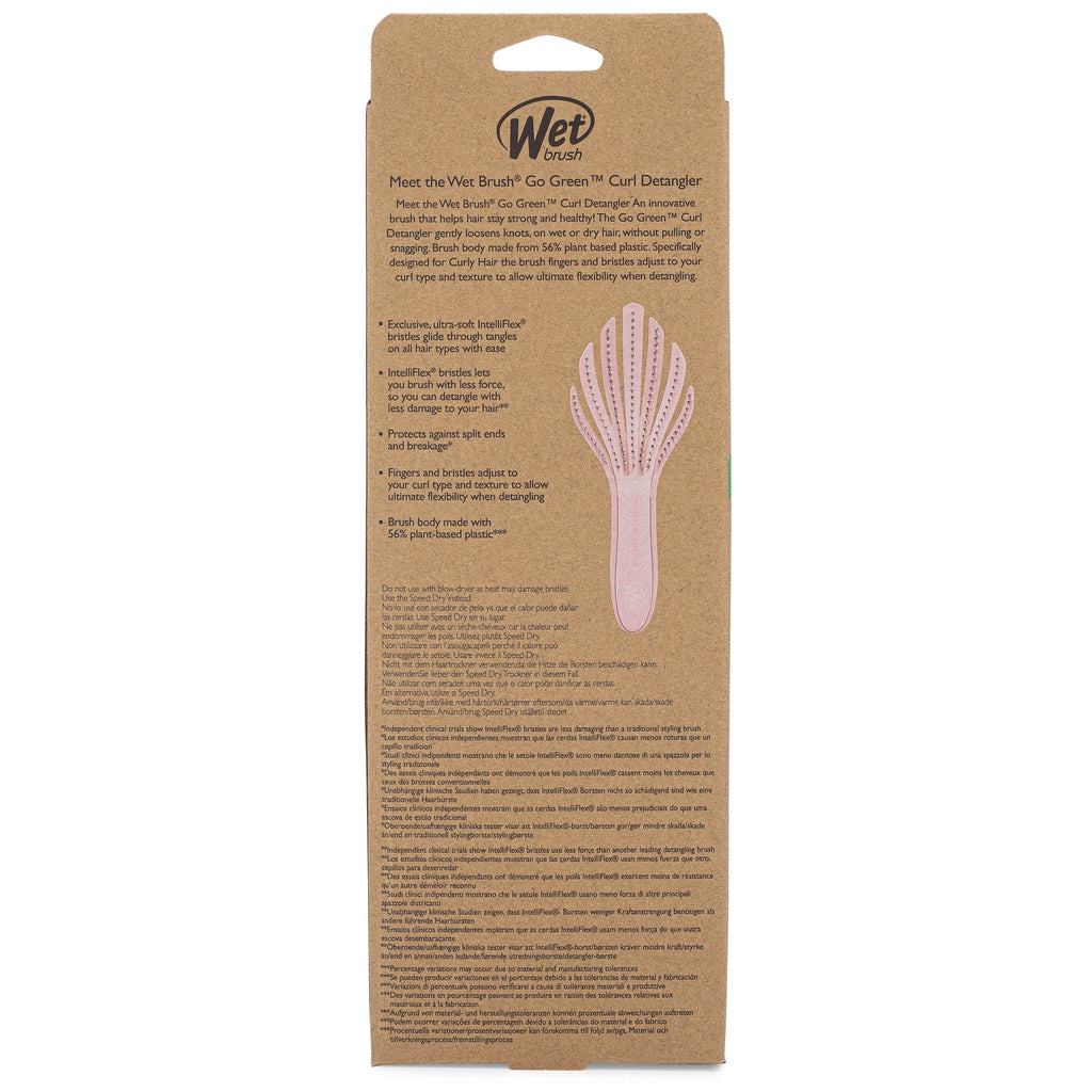 Wet Brush Go Green Curl Hair Brush Detangler, Soft, Flexible Bristles, Pink 1 Ct, Wet Or Dry Hair - Image 2