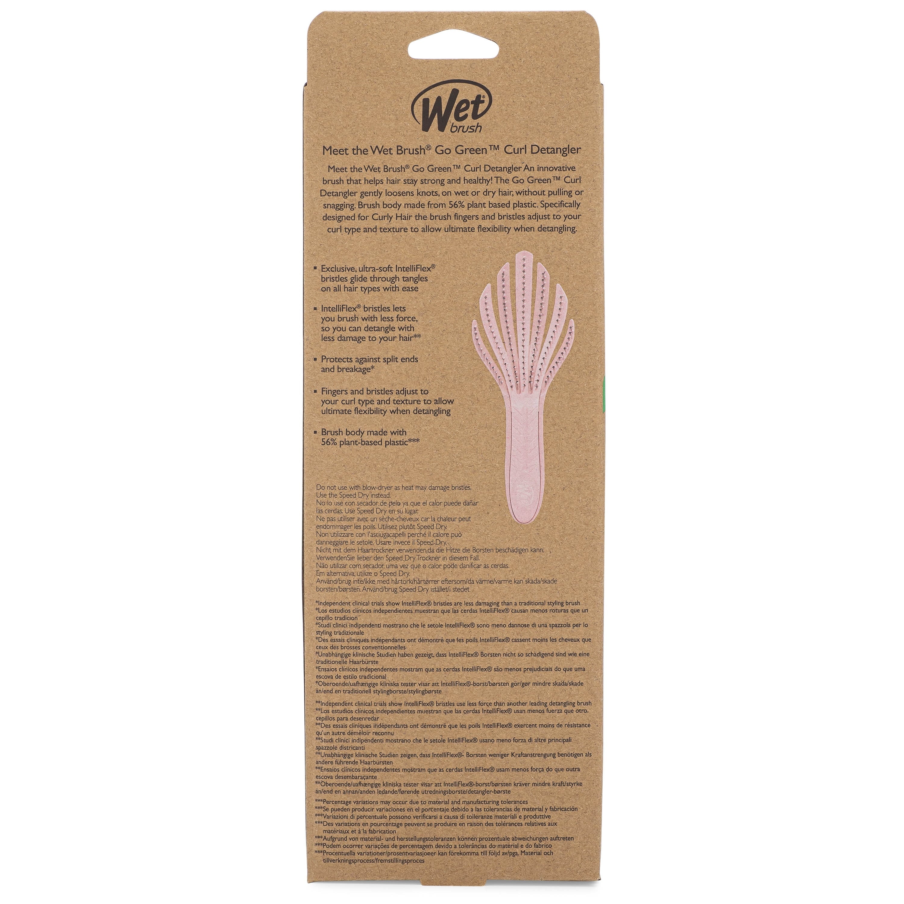 Wet Brush Go Green Curl Hair Brush Detangler, Soft, Flexible Bristles, Pink 1 Ct, Wet Or Dry Hair - Image 2