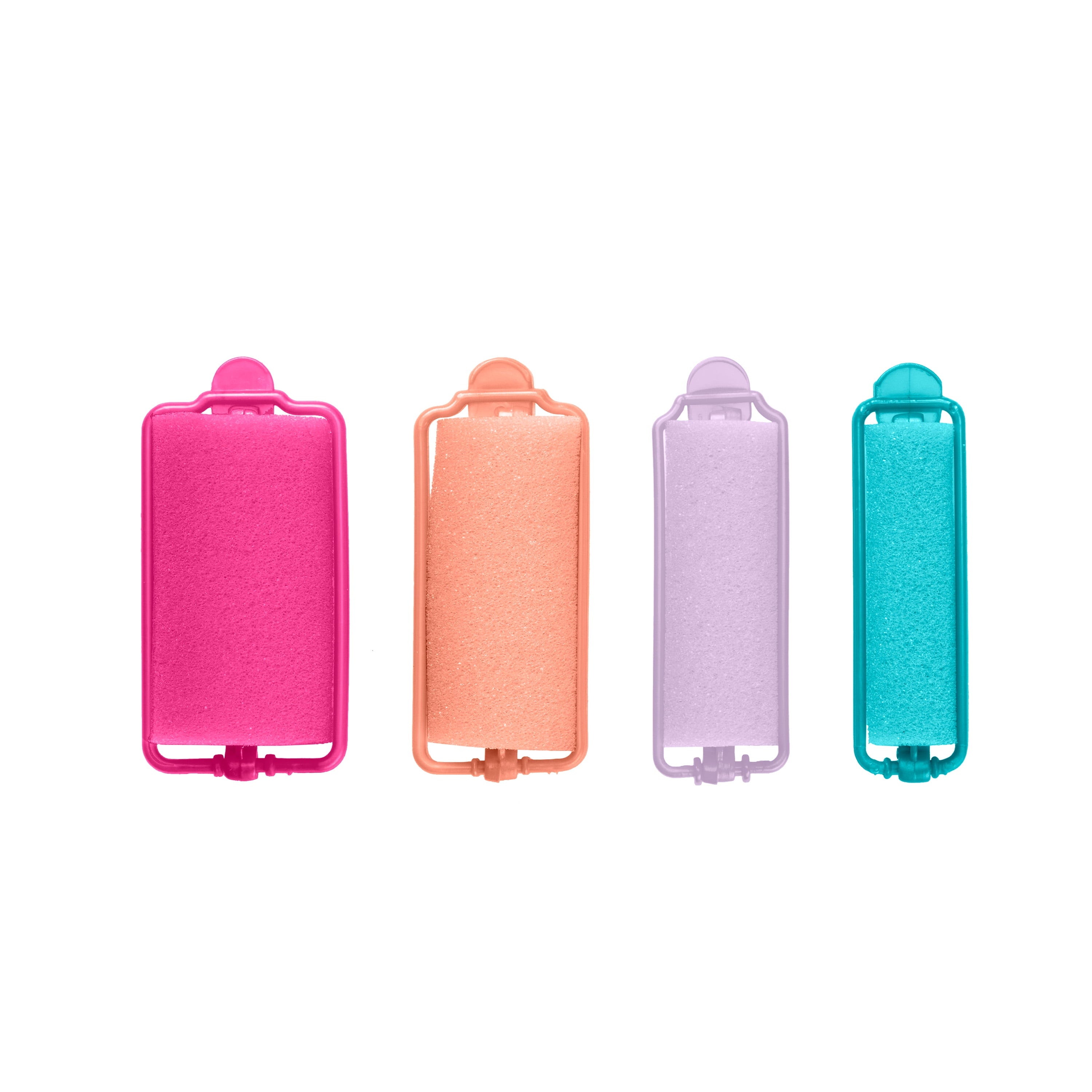 Conair Foam Self-Fastening Rollers, Assorted Sizes, Zipper Case, Neon Colors, 48 Count - Image 2
