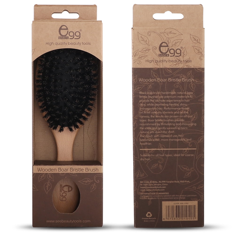 BLACK Soft Hair Brush Hair Comb for Thin and Fine Hair Detangle Smoothing Haircare Beauty Gift - Image 5