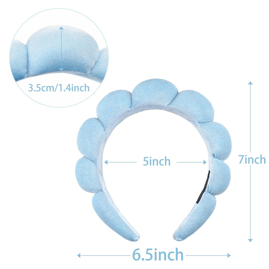 for Washing Face or Facial, for Women - Puffy Makeup for Face Washing, Mask, Skin Treatment (Blue) - Image 4