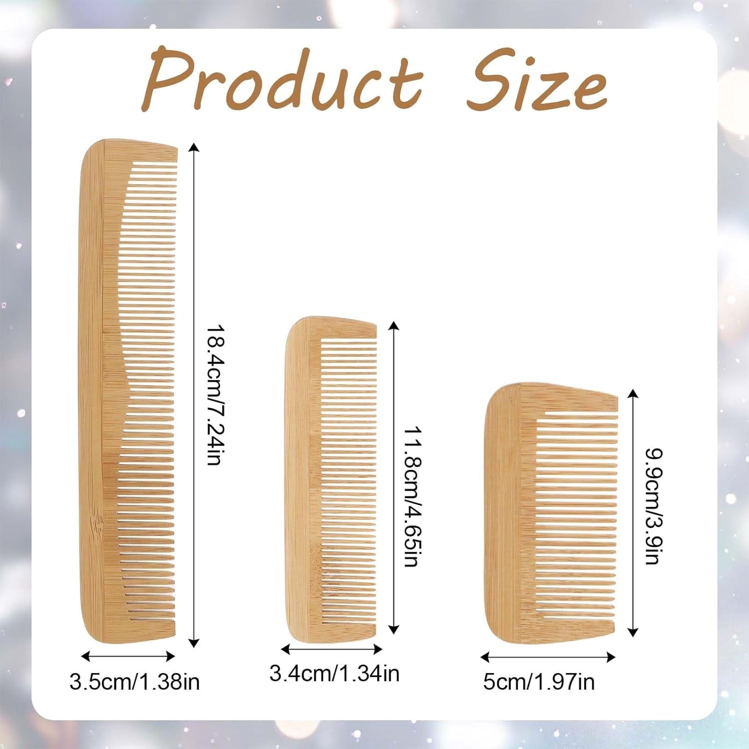 OPALESQUE 3 Pcs Wooden Comb, Fine Tooth Combs for Women, Anti-Static Wood Combs for Men, Natural Bamboo Comb, Family of Hair Comb Set for St - Image 4